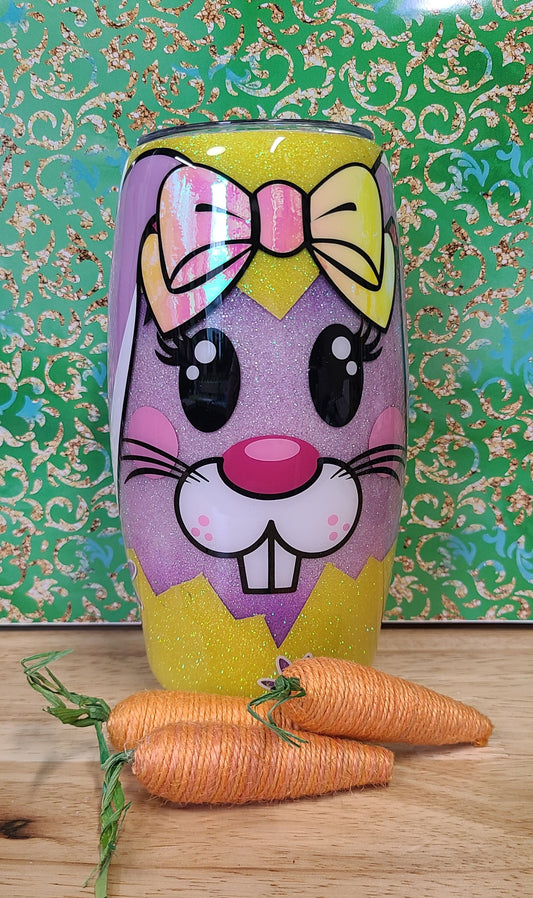 Girl Easter Bunny Yellow and Purple 25oz