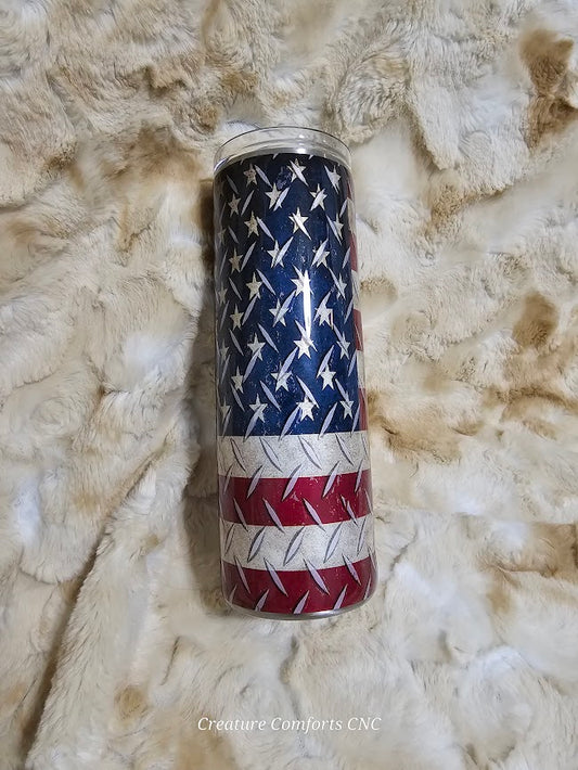 Diamond Plate American Flag 20oz