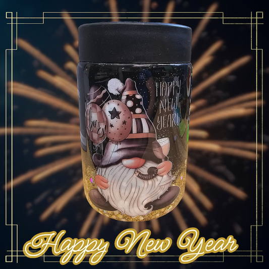 Happy New Year Gnome 12oz Can Cooler